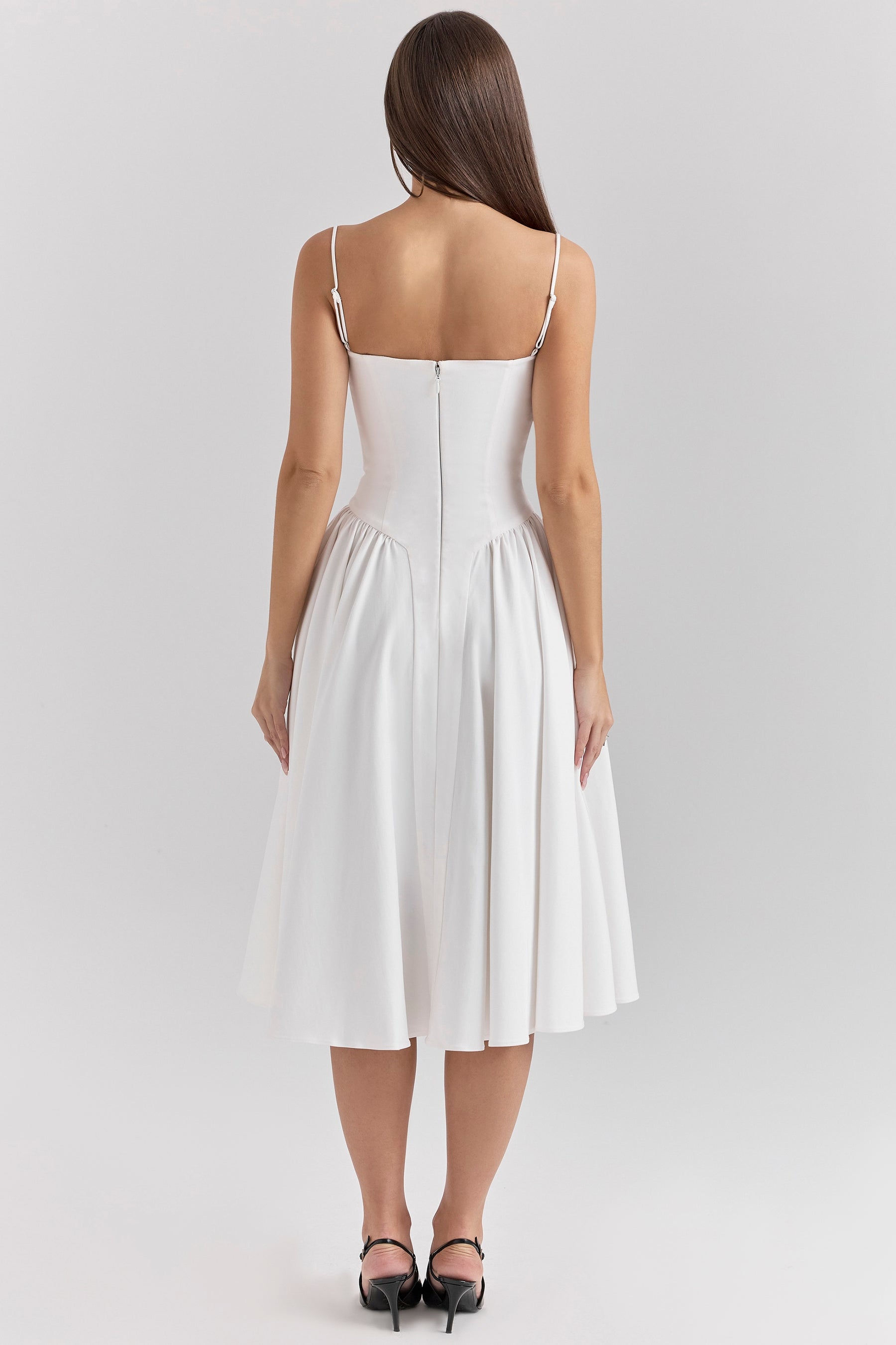 Samaria white corset midi dress