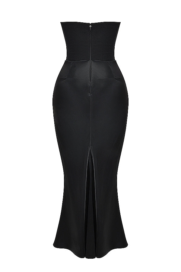 Persephone black strapless corset dress Bridesmaid Collection
