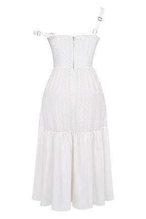 Elia white broderie anglaise midi sundress