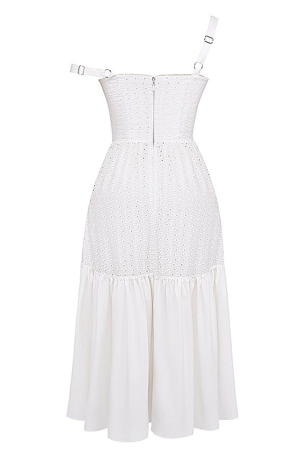 Elia white broderie anglaise midi sundress