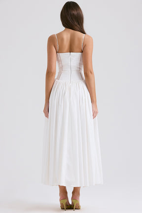 Ysabella white cotton maxi sundress