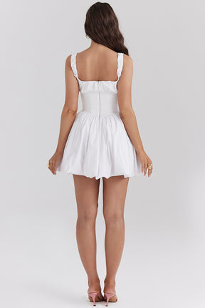 Le Puff white cotton tulle mini dress