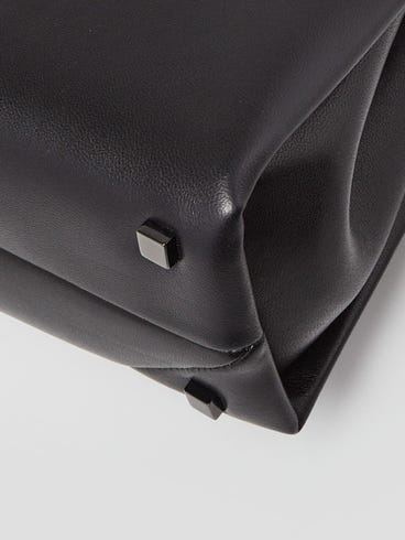 Valentino Black Lambskin Leather One Stud Mini Top Handle Bag