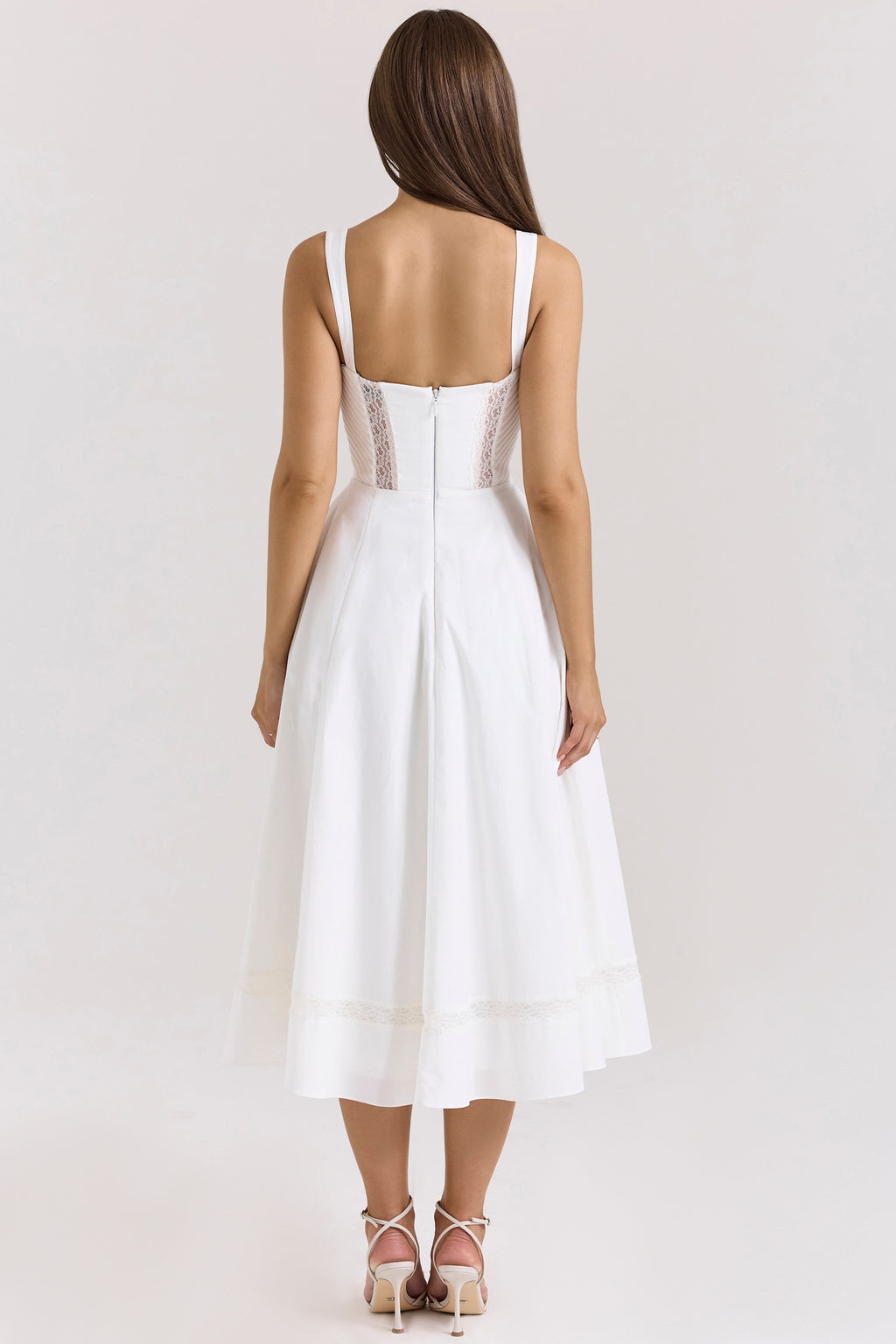 Kim white cotton midi sundress