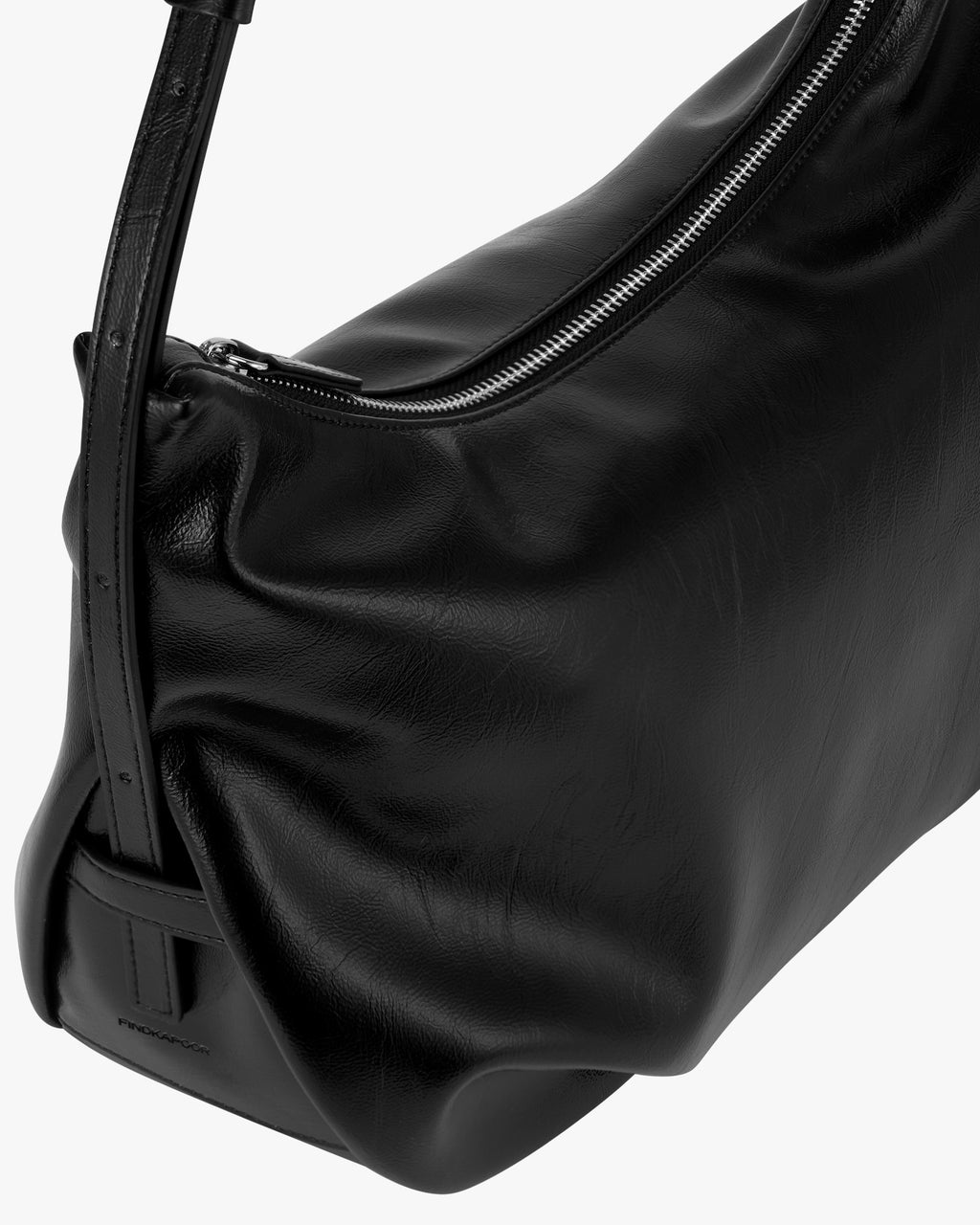 PILLOW PUFFER BAG 30 CRINKLED - BLACK