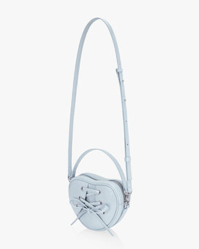 RIBBON TIE HEART BAG - PALE BLUE