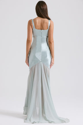 Vittoria pistachio chiffon floor length gown Bridesmaid Collection