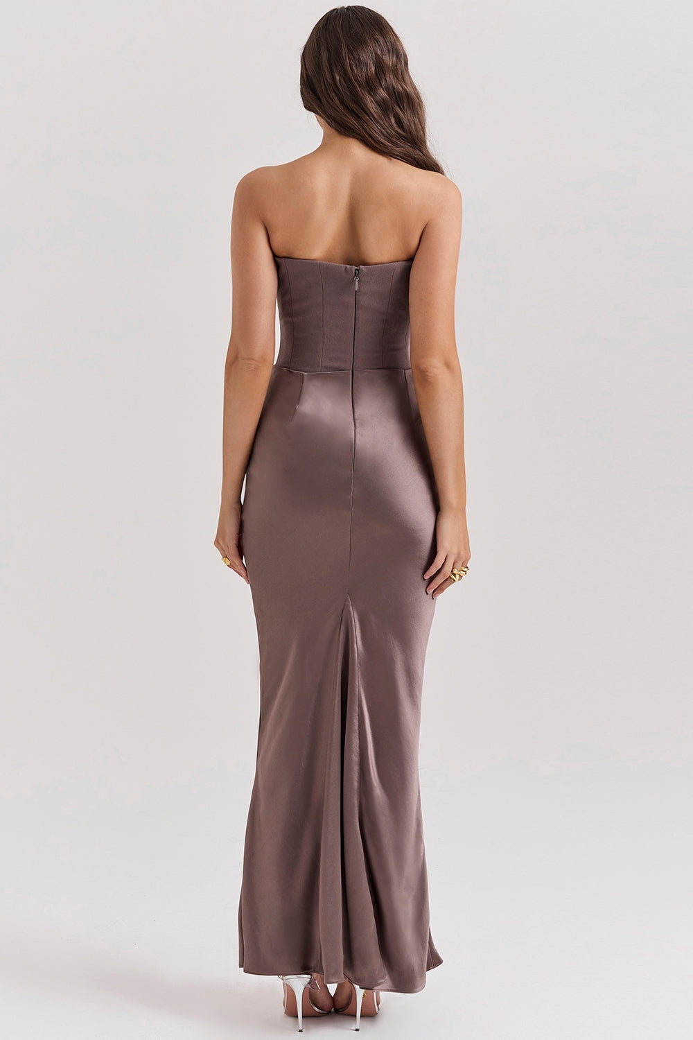 Persephone smoke strapless corset maxi dress Bridesmaid Collection