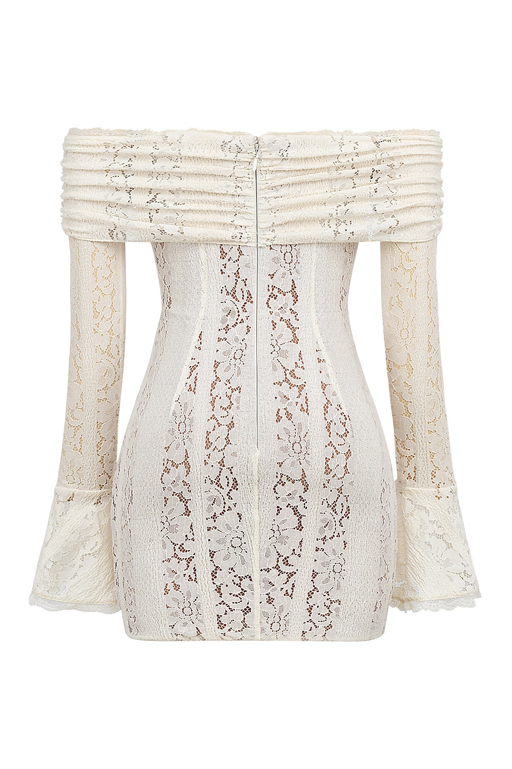 Sadie vintage cream floral lace off shoulder mini dress