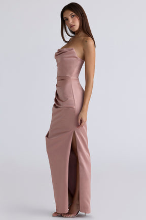 Adrienne blush satin strapless gown Bridesmaid Collection