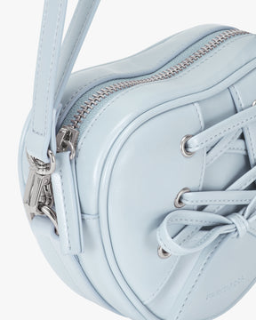 RIBBON TIE HEART BAG - PALE BLUE