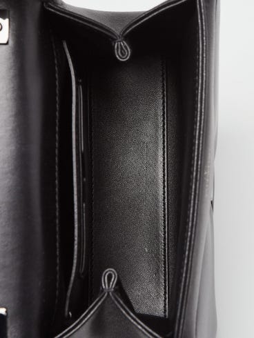 Valentino Black Lambskin Leather One Stud Mini Top Handle Bag