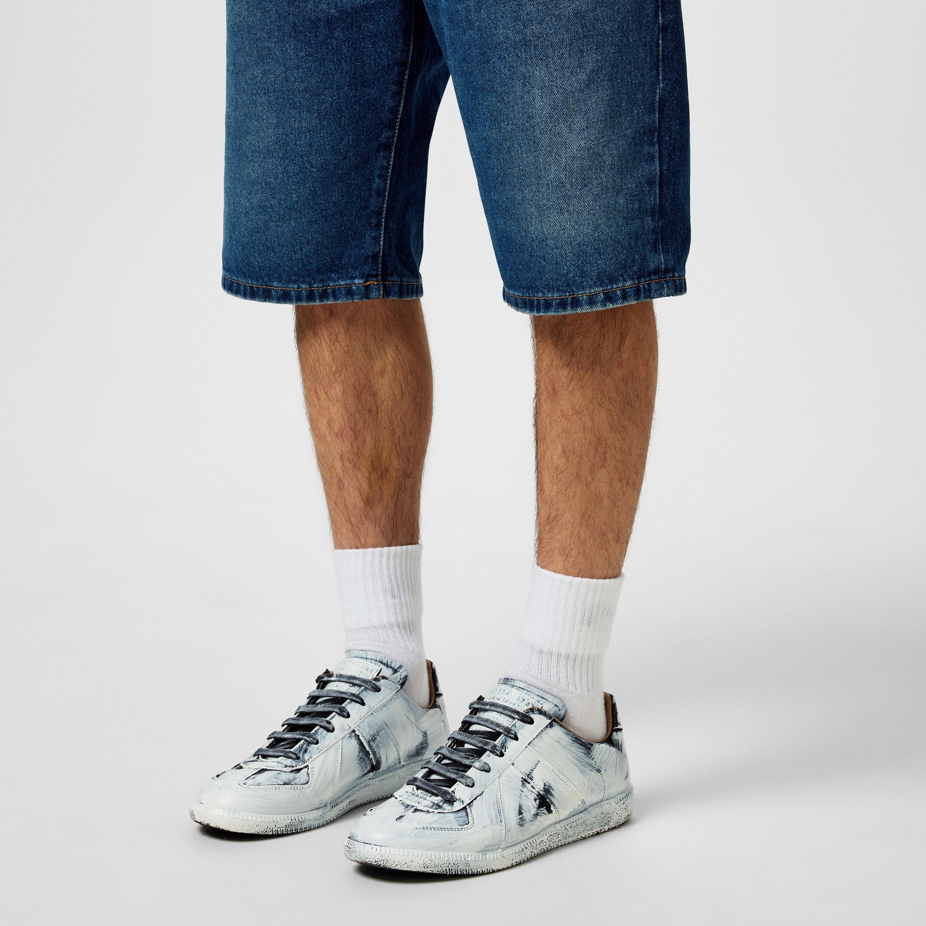 Men's Replica Bianchetto Painted Low-Top Trainers