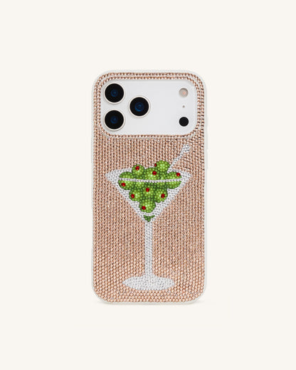 Olive Martini Artificial Crystal Phone Case - Orange
