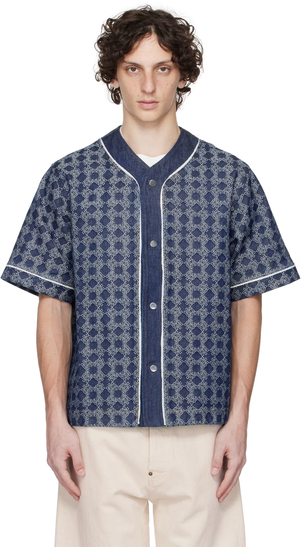 Black MA Quad Baseball Denim Shirt