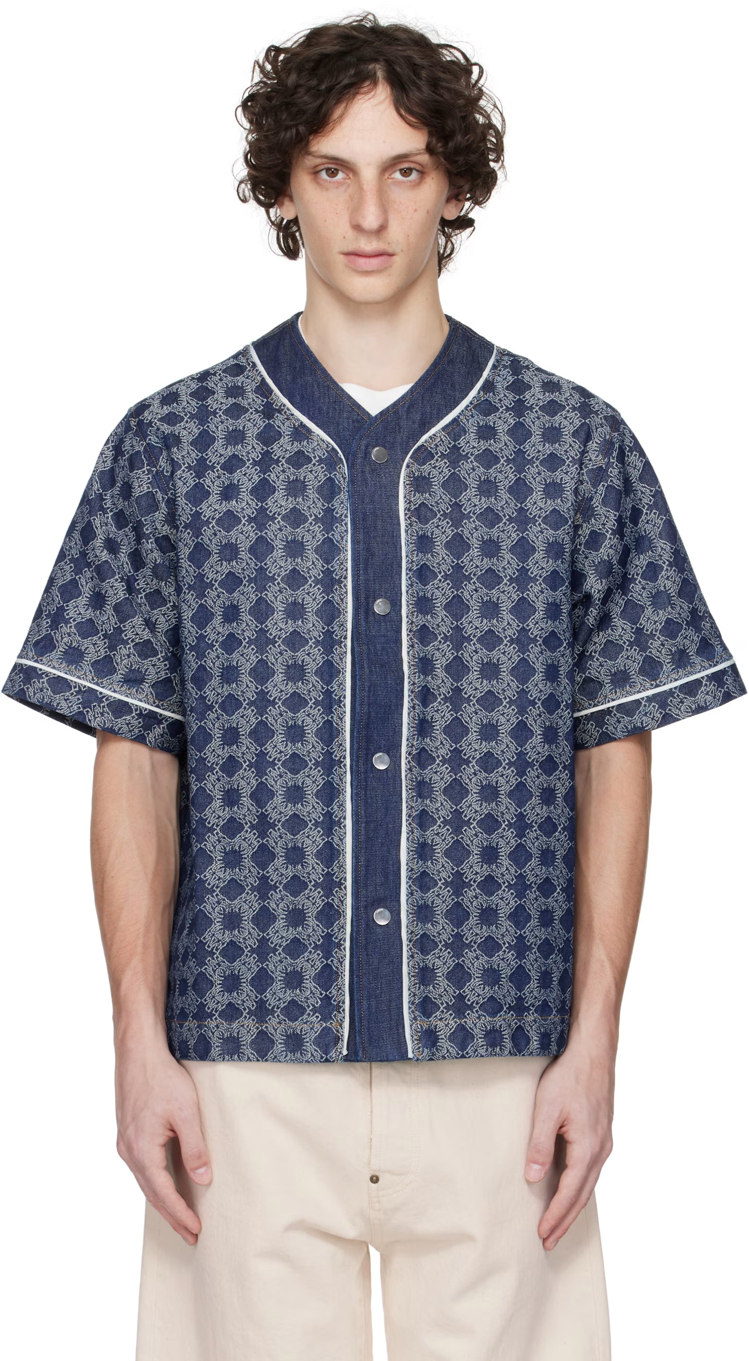 Black MA Quad Baseball Denim Shirt