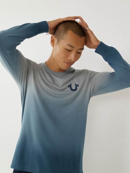 LONG SLEEVE OMBRE LOGO TEE