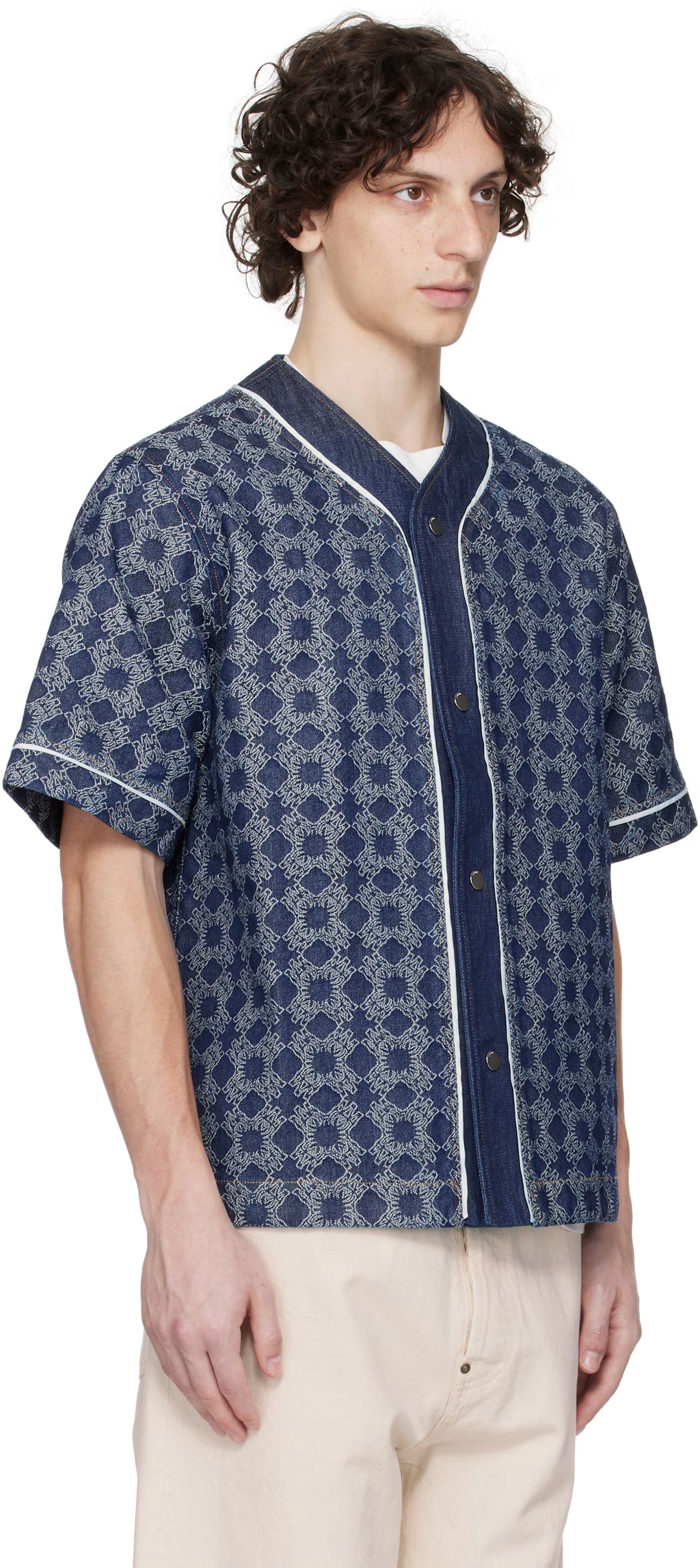 Black MA Quad Baseball Denim Shirt