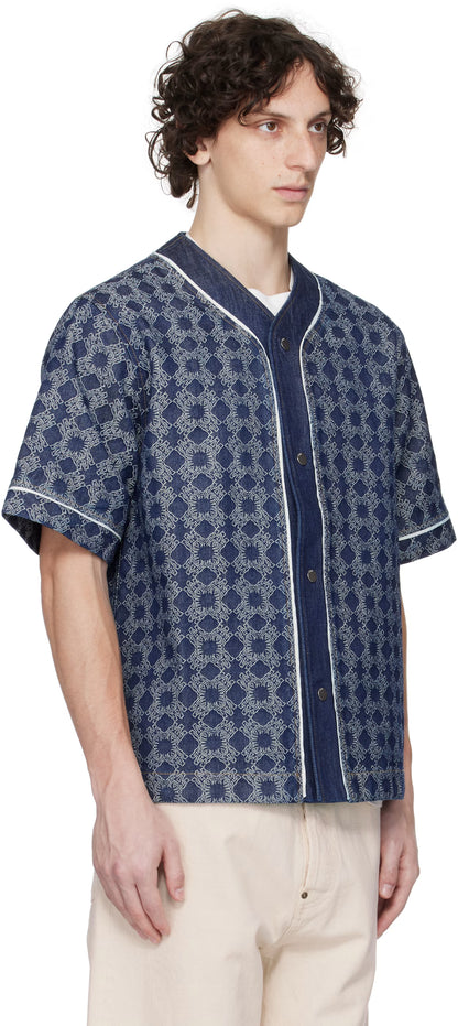 Black MA Quad Baseball Denim Shirt