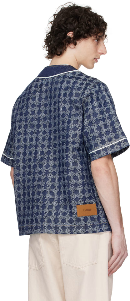 Black MA Quad Baseball Denim Shirt