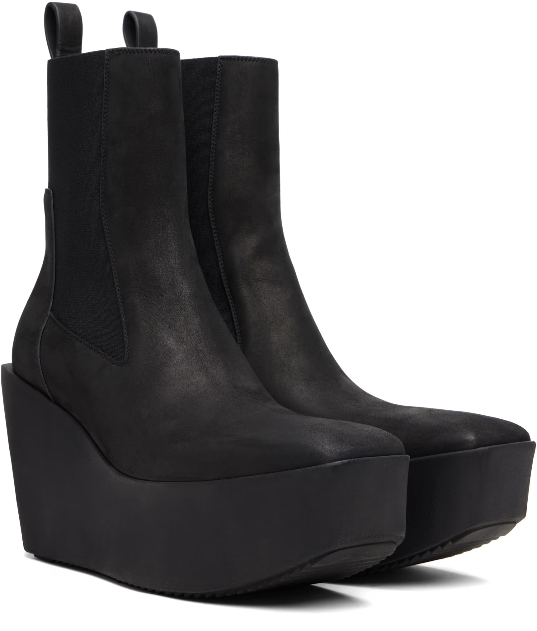 Black Concordians Sliver Platform Beatle Chelsea Boots
