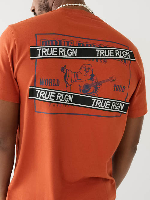 BUDDHA LOGO TRUE RLGN TAPE TEE