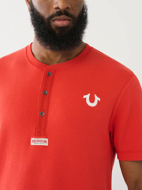 Horseshoe Logo Henley Tee
