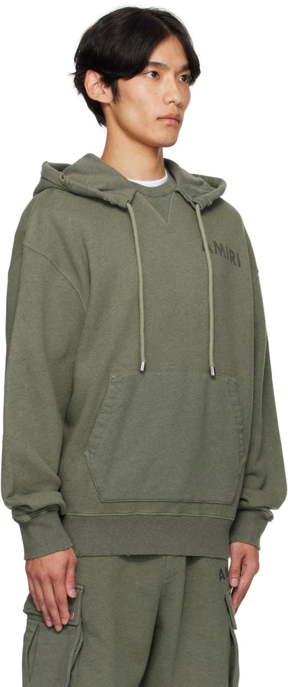 Khaki 'AMIRI' Stencil Oversized Hoodie