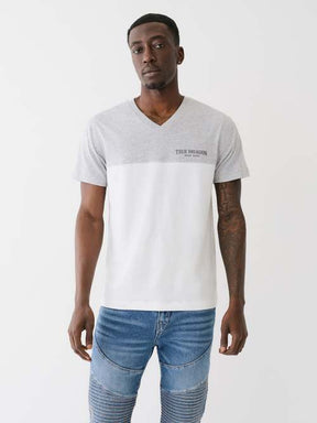 COLORBLOCK V NECK TEE