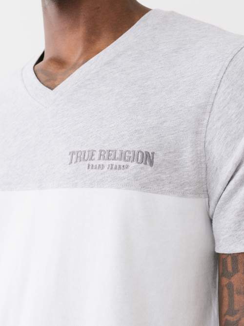 COLORBLOCK V NECK TEE