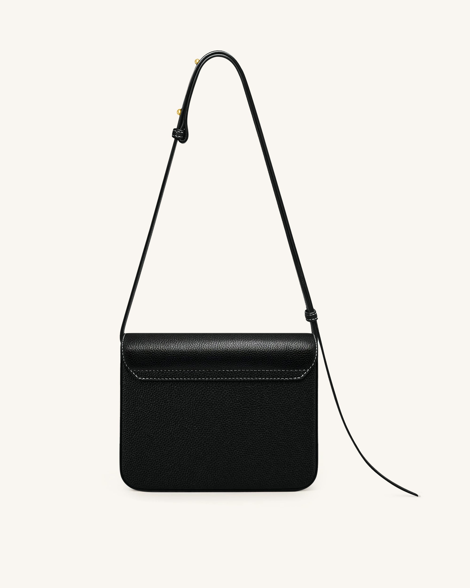 Evania Lock Pebbled Shoulder Bag - Khaki