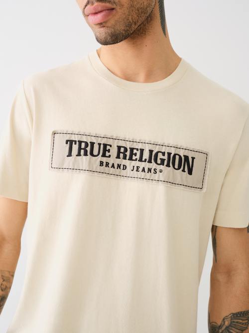 FRAYED LOGO APPLIQUE TEE