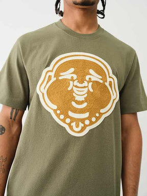 CHAIN STITCH EMBROIDERY BUDDHA FACE TEE