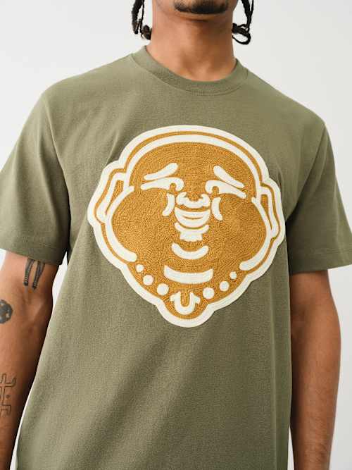 CHAIN STITCH EMBROIDERY BUDDHA FACE TEE