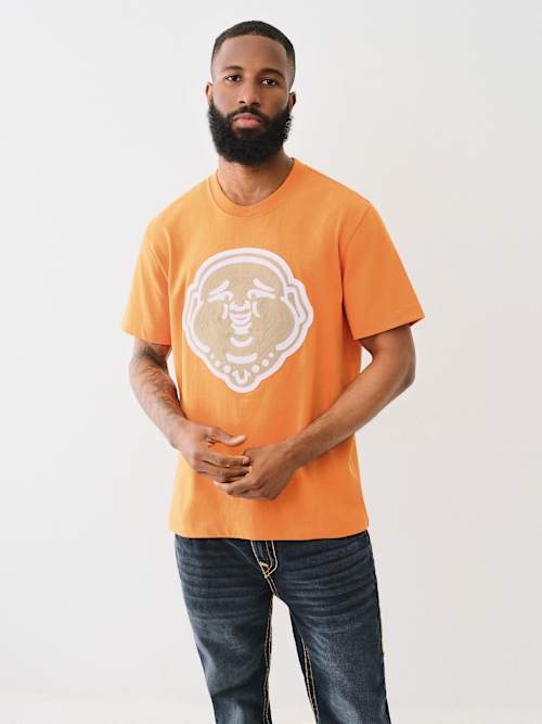 CHAIN STITCH EMBROIDERY BUDDHA FACE TEE