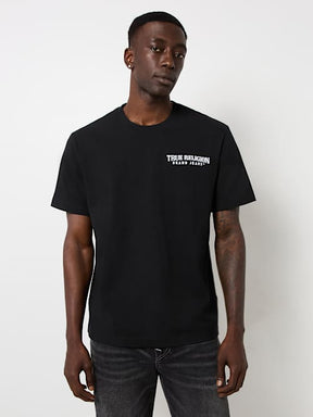 EMBROIDERED WARPED BUDDHA LOGO TEE
