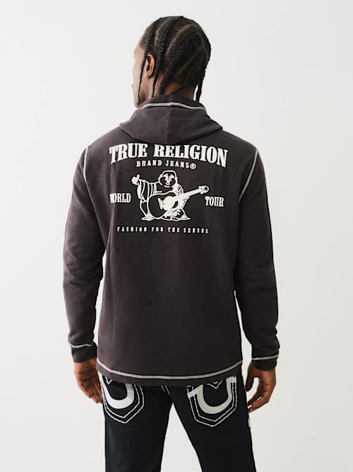 HOODED FLATLOCK HENLEY TEE