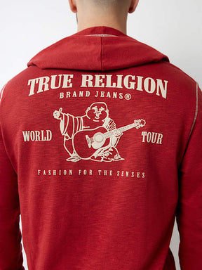 HOODED FLATLOCK HENLEY TEE