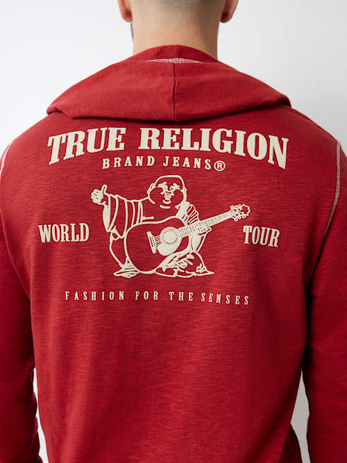 HOODED FLATLOCK HENLEY TEE