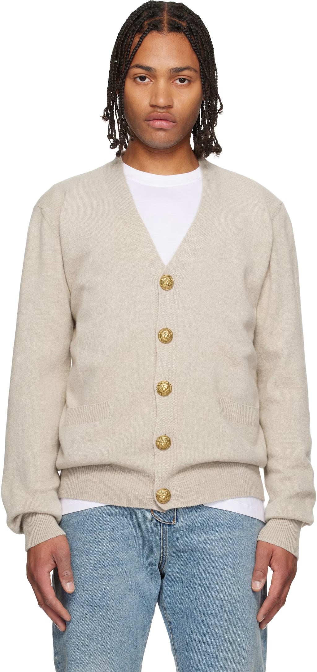 Beige Eco-Cashmere Cardigan