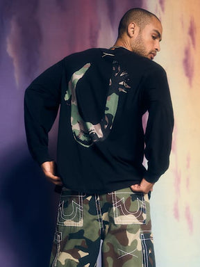 PAINTED CAMO HORSESHOE LONG SLEEVE TEE