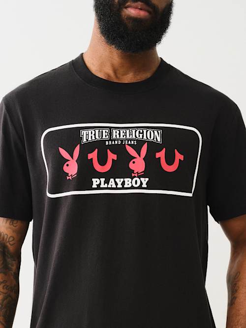 PLAYBOY X TRUE RELIGION LOGO TEE