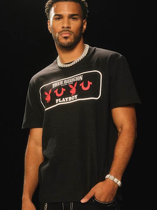 PLAYBOY X TRUE RELIGION LOGO TEE