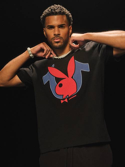 PLAYBOY X TRUE RELIGION APPLIQUE LOGO TEE
