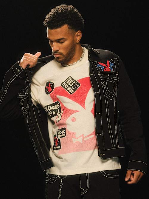 PLAYBOY X TRUE RELIGION PATCH BUNNY TEE