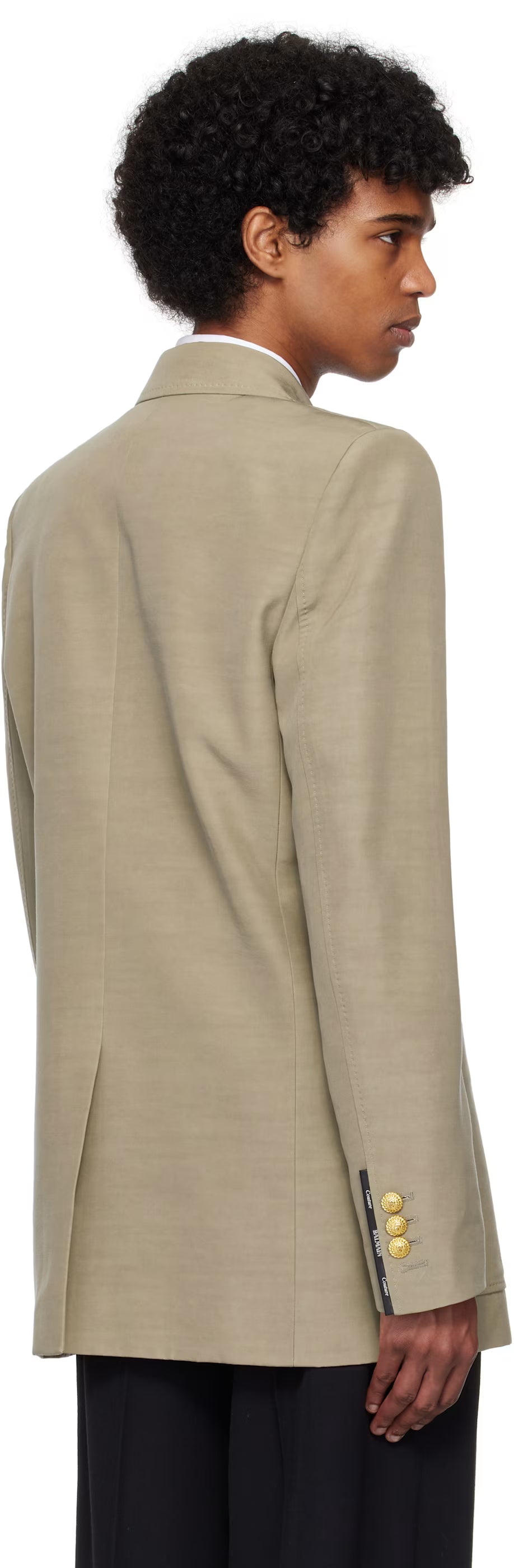 Taupe 1-Button Tailored Cupro Blazer