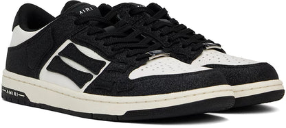 AMIRI White & Black Shimmer Skel Top Low Sneakers