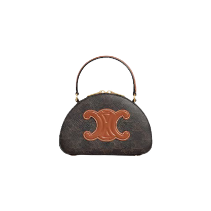 Celine Half Moon Case in Triomphe Canvas and Calfskin