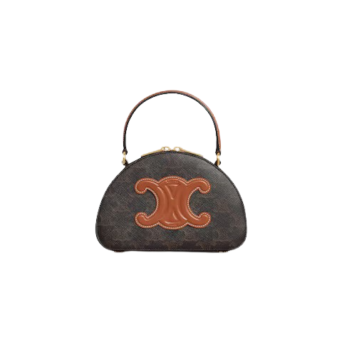 Celine Half Moon Case in Triomphe Canvas and Calfskin