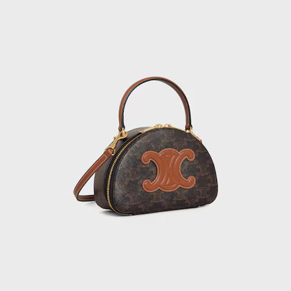 Celine Half Moon Case in Triomphe Canvas and Calfskin